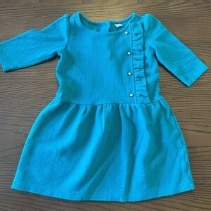 Janie and Jack shimmer dot jacquard dress teal dot size 5